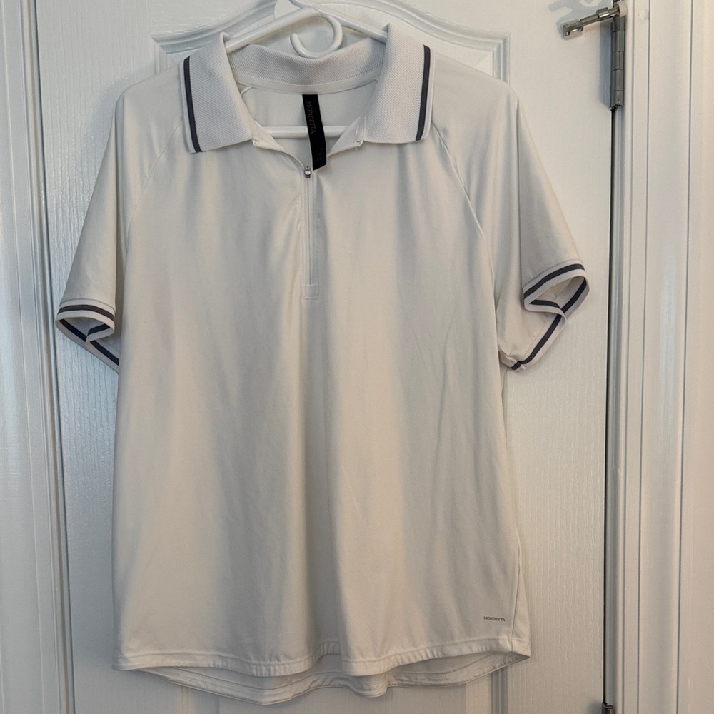 Mondetta White Polo Shirt with Black Trim